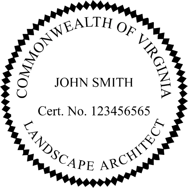 Landscape Architect Seal - Wood Stamp - Virginia