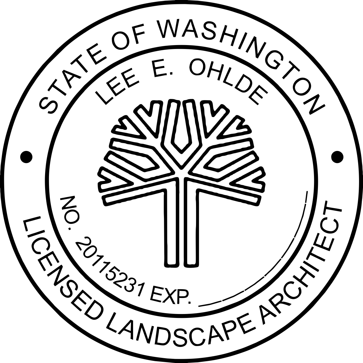 landscape architect seal - wood stamp - washington