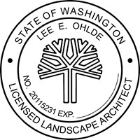 Landscape Architect Seal - Wood Stamp - Washington