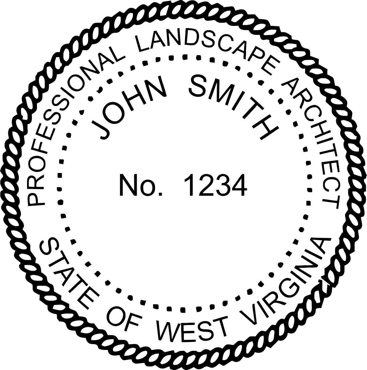 landscape architect seal - pre inked stamp - west virginia