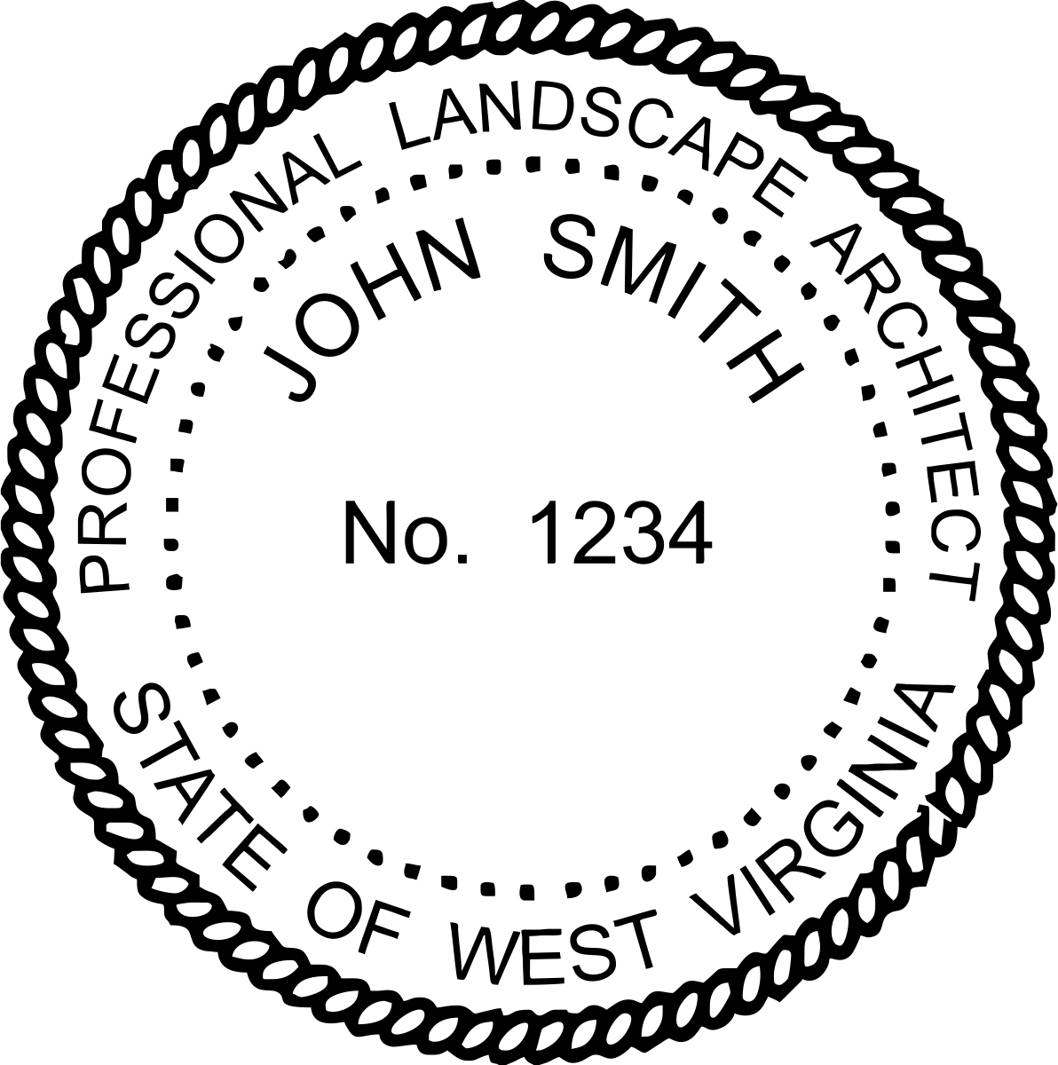 Landscape Architect Seal - Pre Inked Stamp - West Virginia