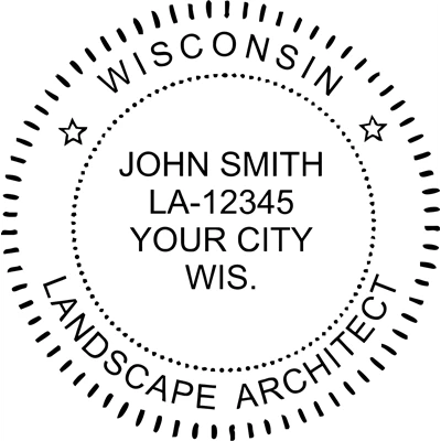 Landscape Architect Seal - Pre Inked Stamp - Wisconsin