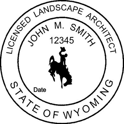 Landscape Architect Seal - Wood Stamp - Wyoming