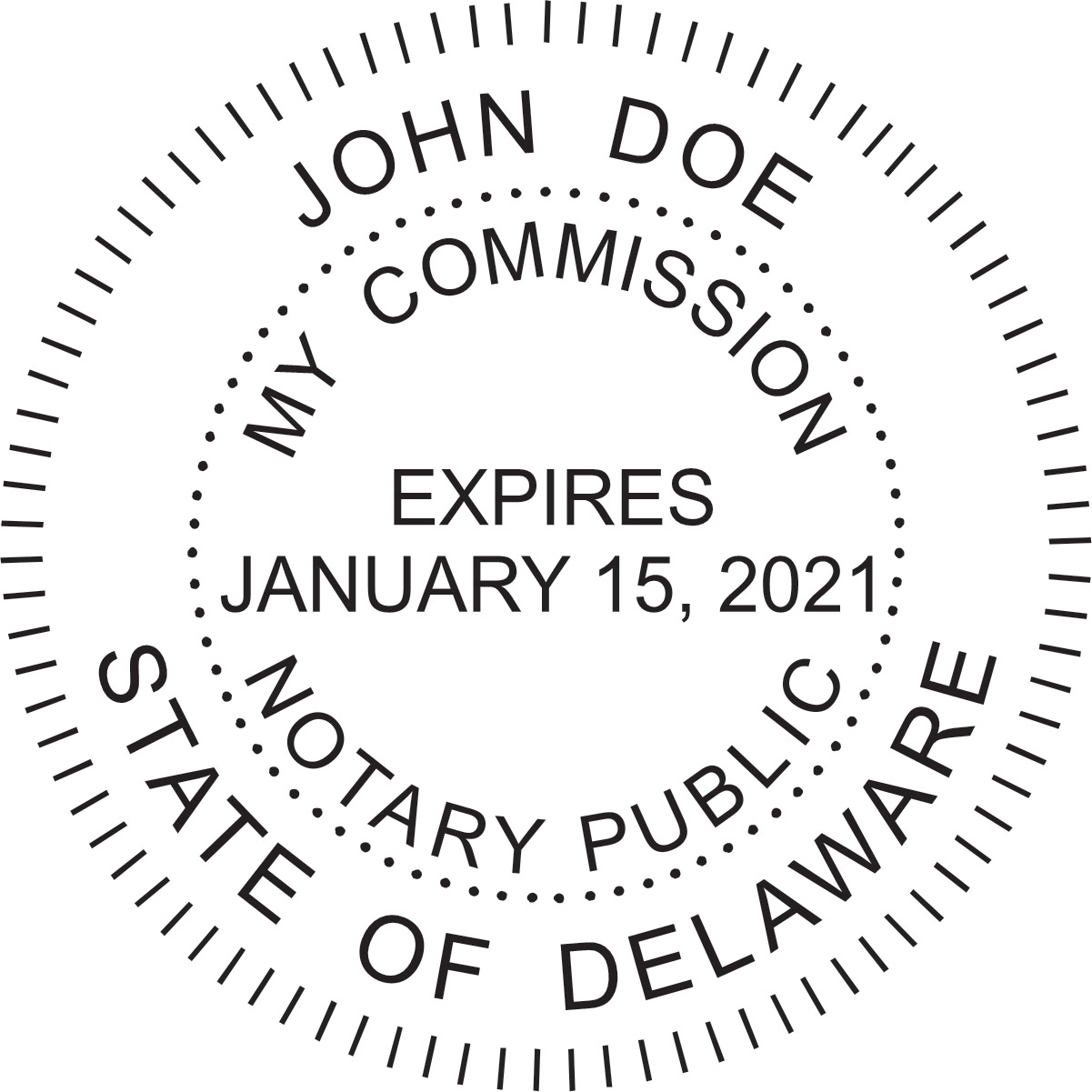 notary seal - wood stamp - delaware