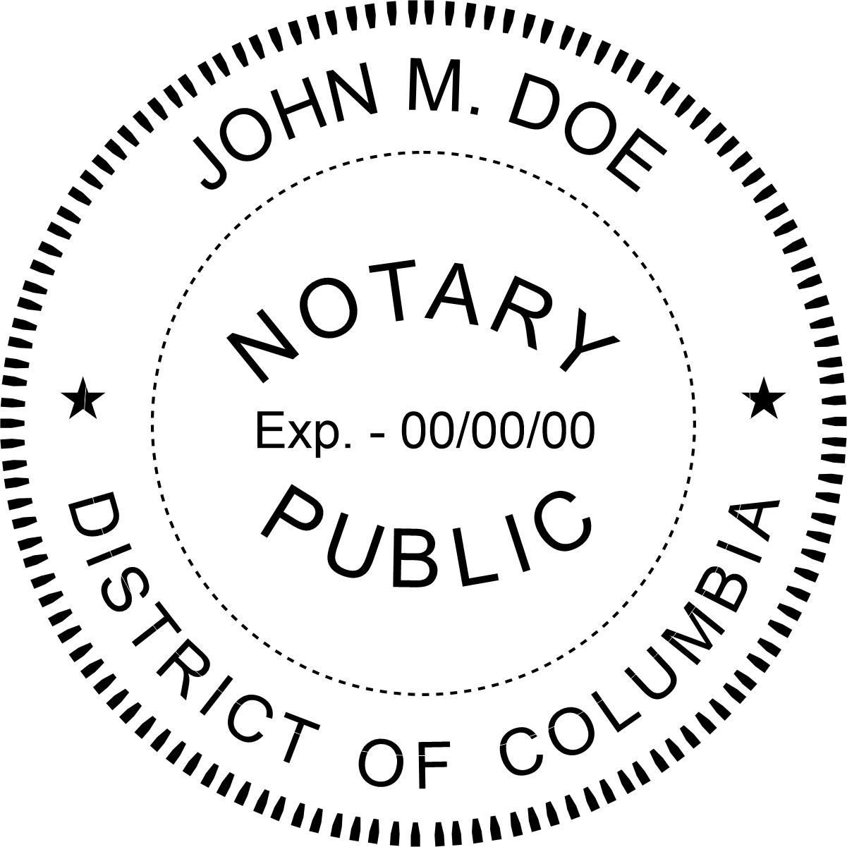 notary seal - wood stamp - dist of columbia