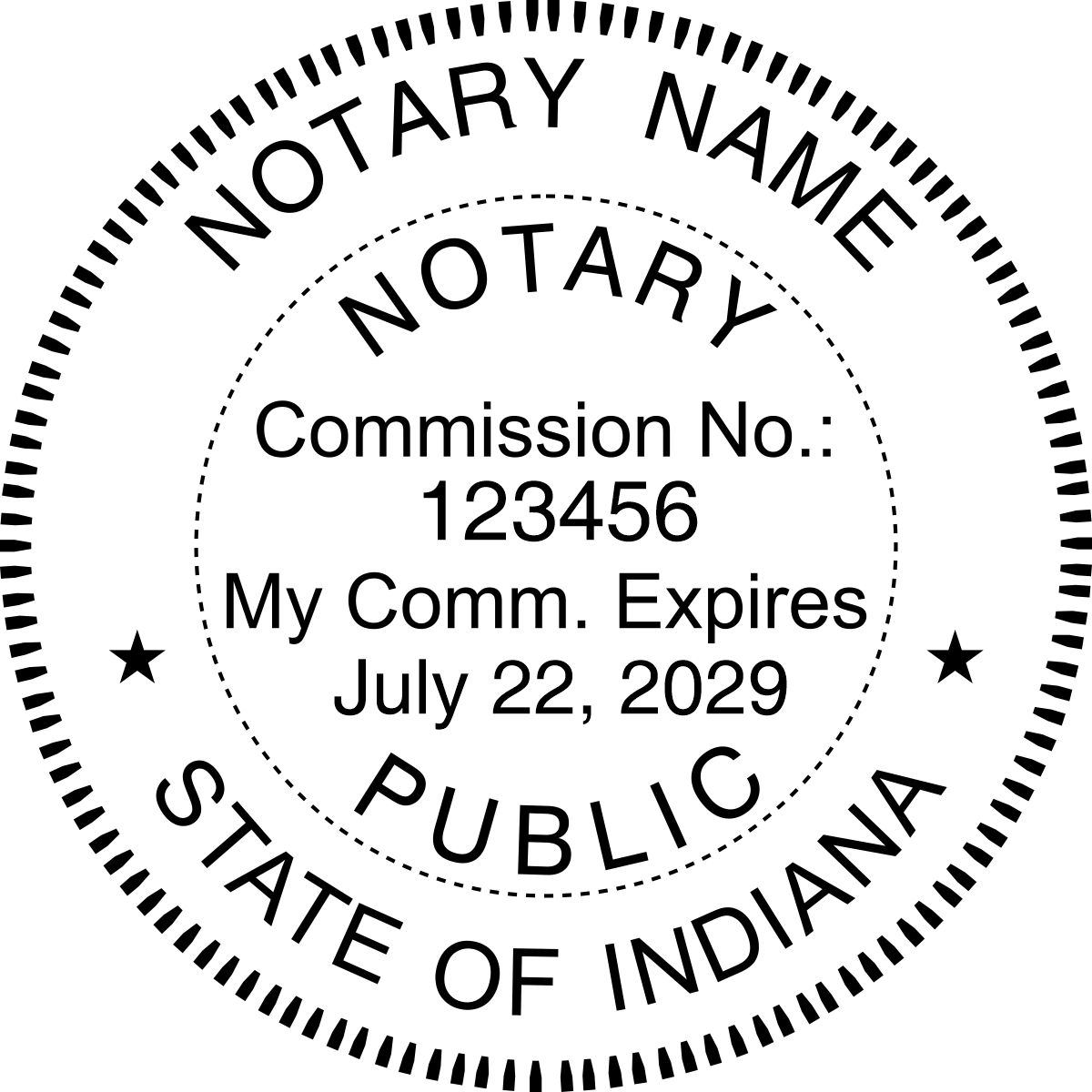 notary seal - wood stamp - indiana
