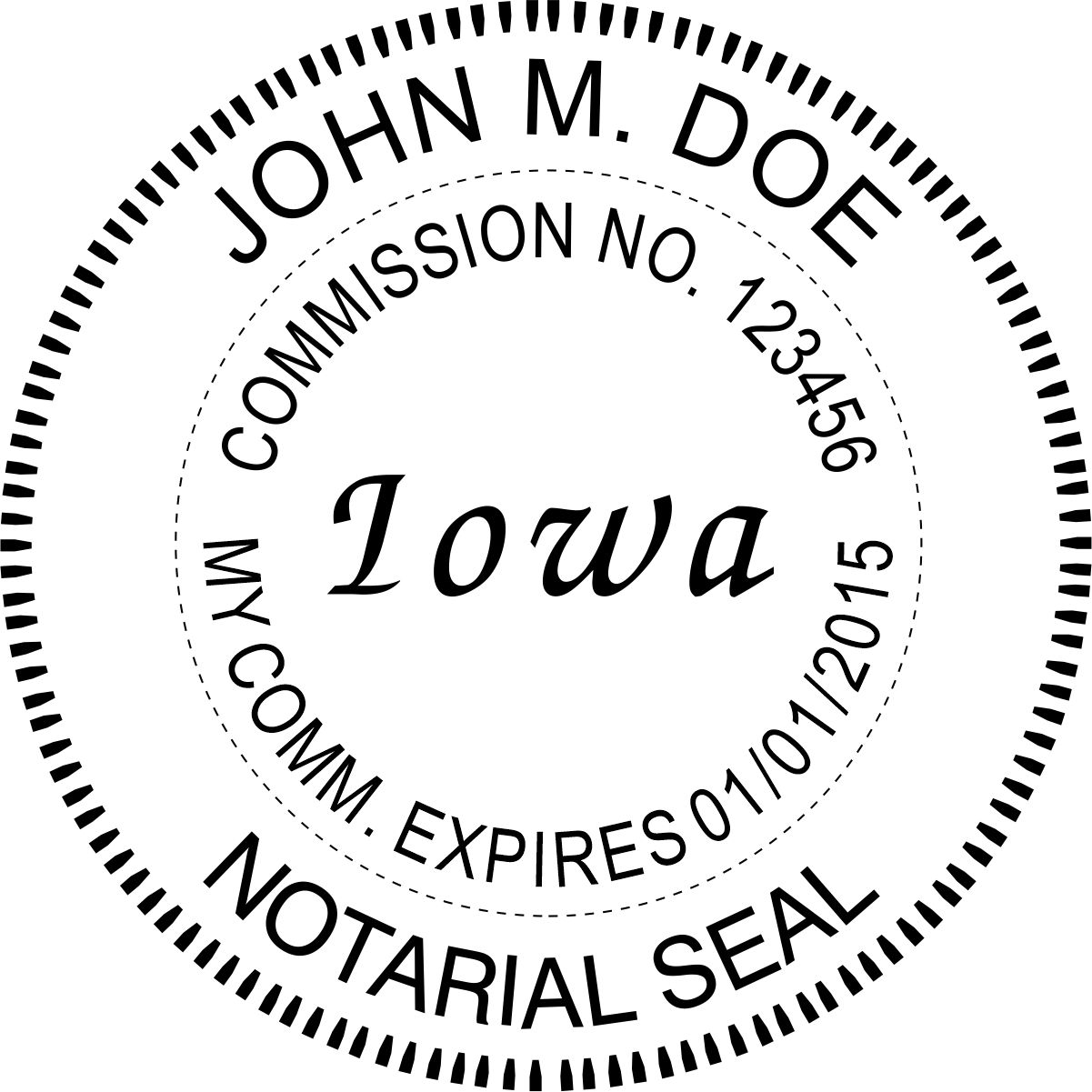 notary seal - wood stamp - iowa