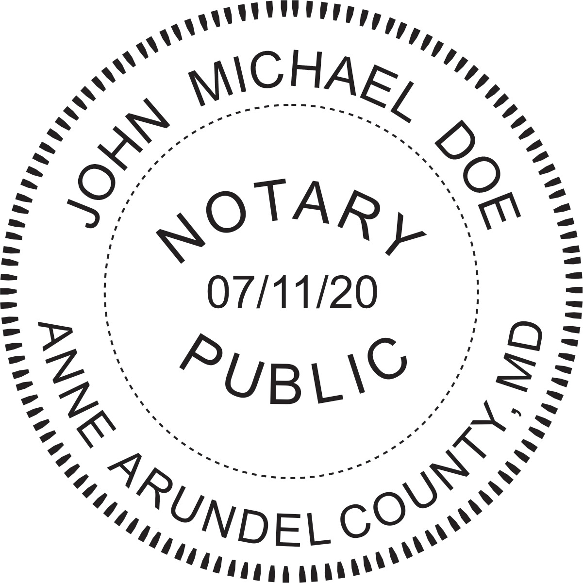 notary seal - wood stamp - maryland
