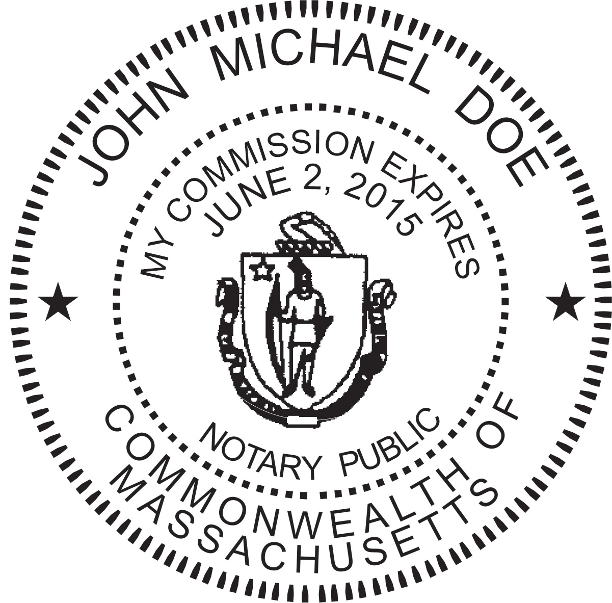 Notary Seal - Pre-Inked Stamp - Massachusetts