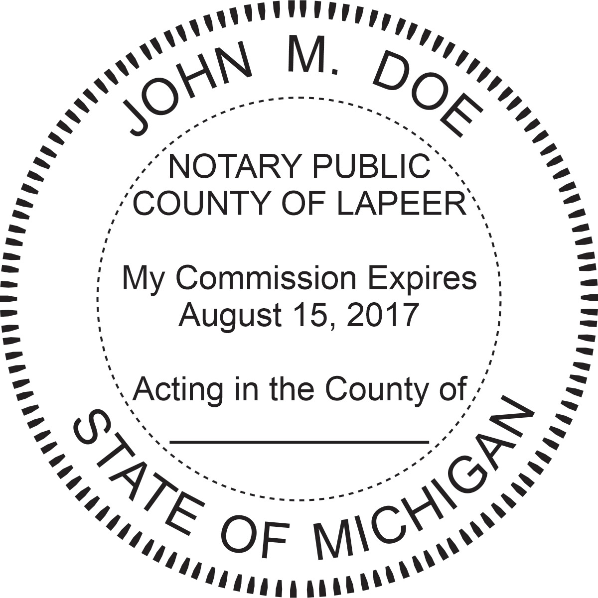 notary seal - wood stamp - michigan