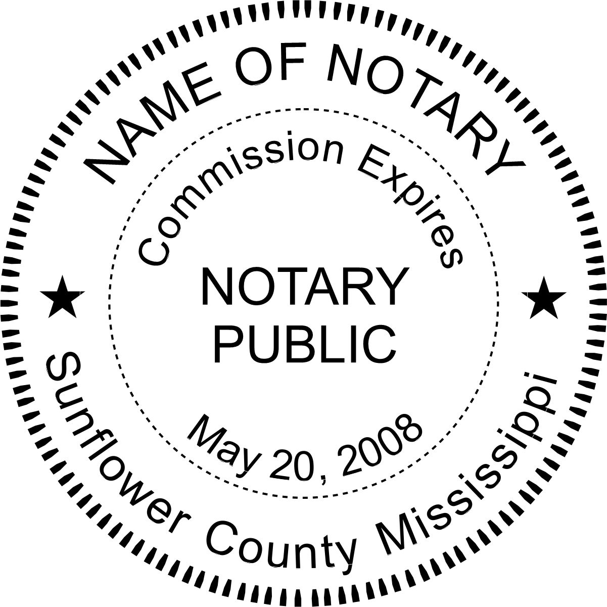 notary seal - pocket style - mississippi