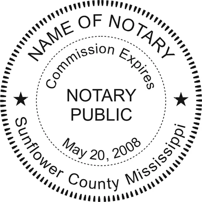 Notary Seal - Pre-Inked Stamp - Mississippi