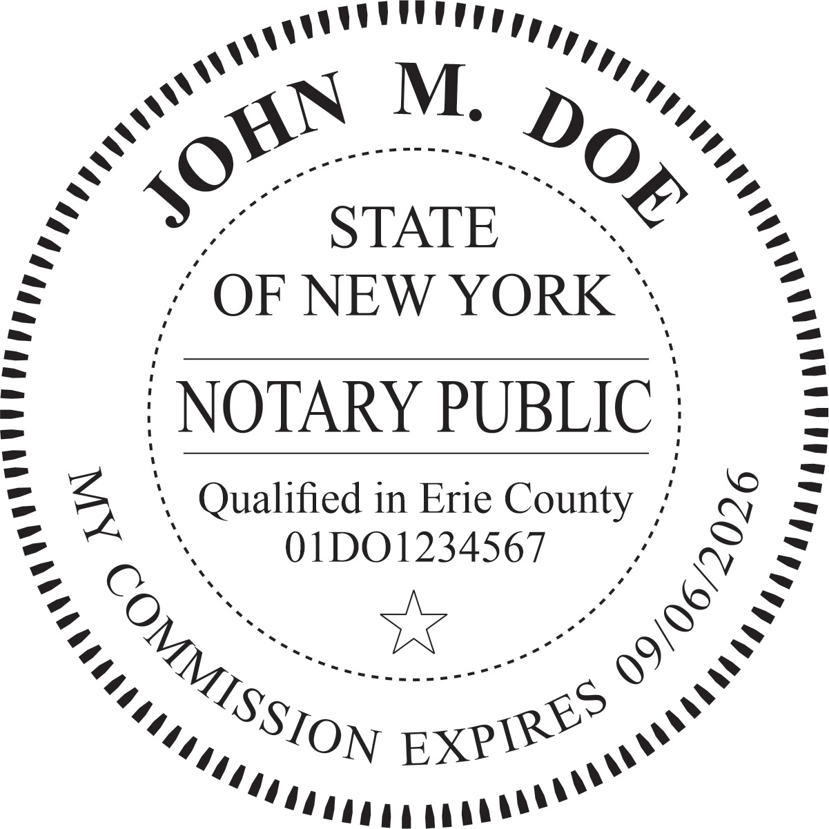 notary seal - wood stamp - new york