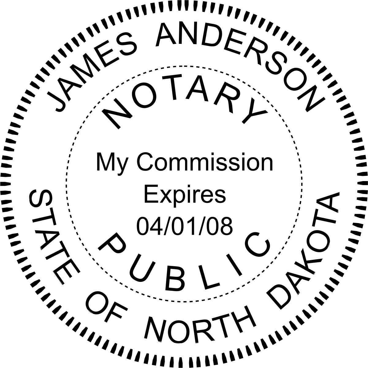 notary seal - pre-inked stamp - north dakota