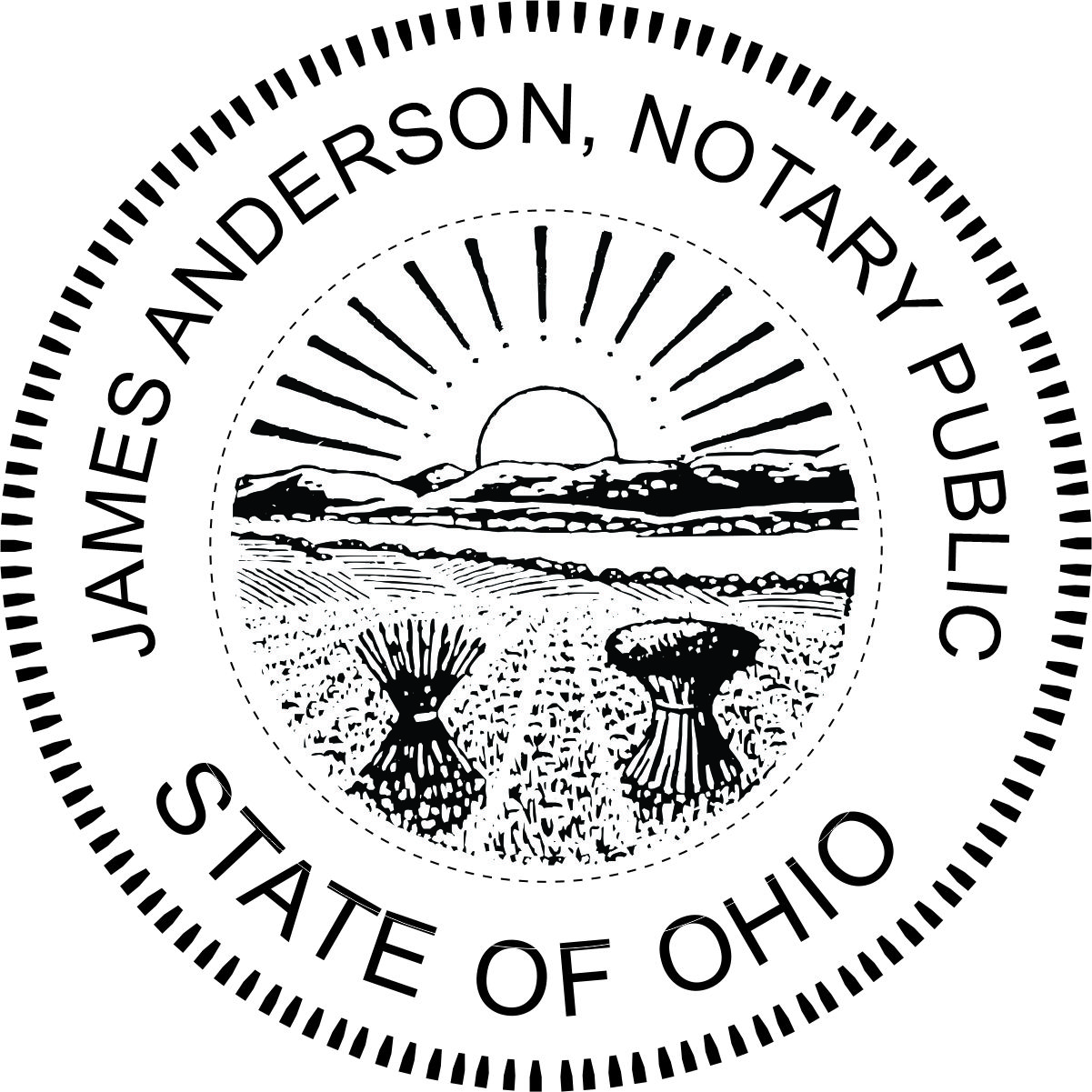 notary seal - wood stamp - ohio