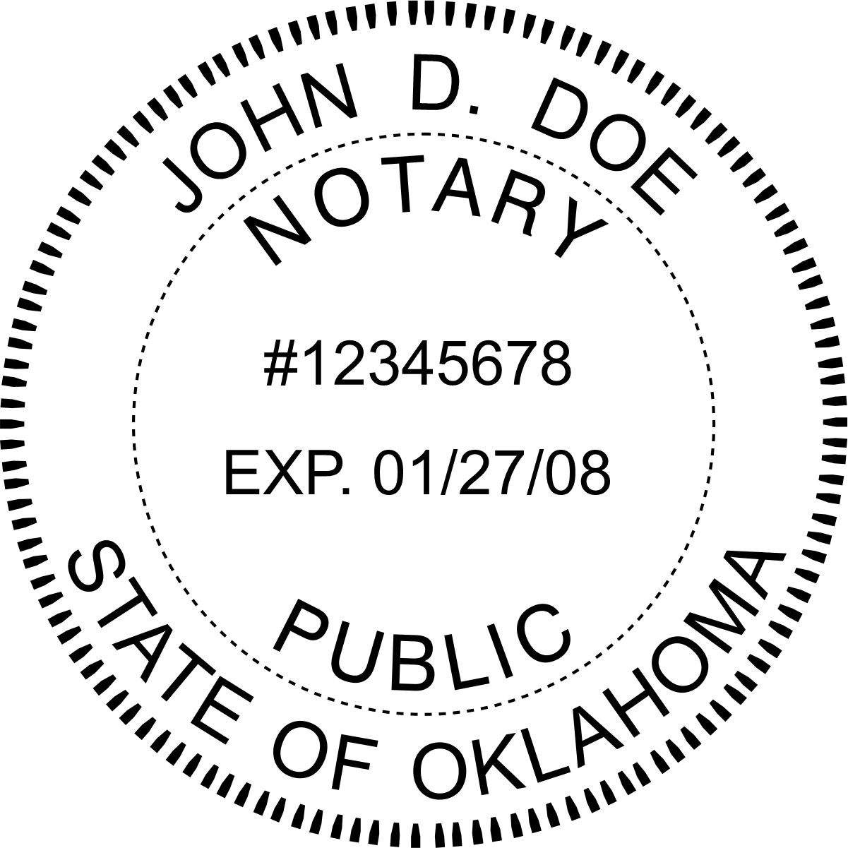 notary seal - wood stamp - oklahoma