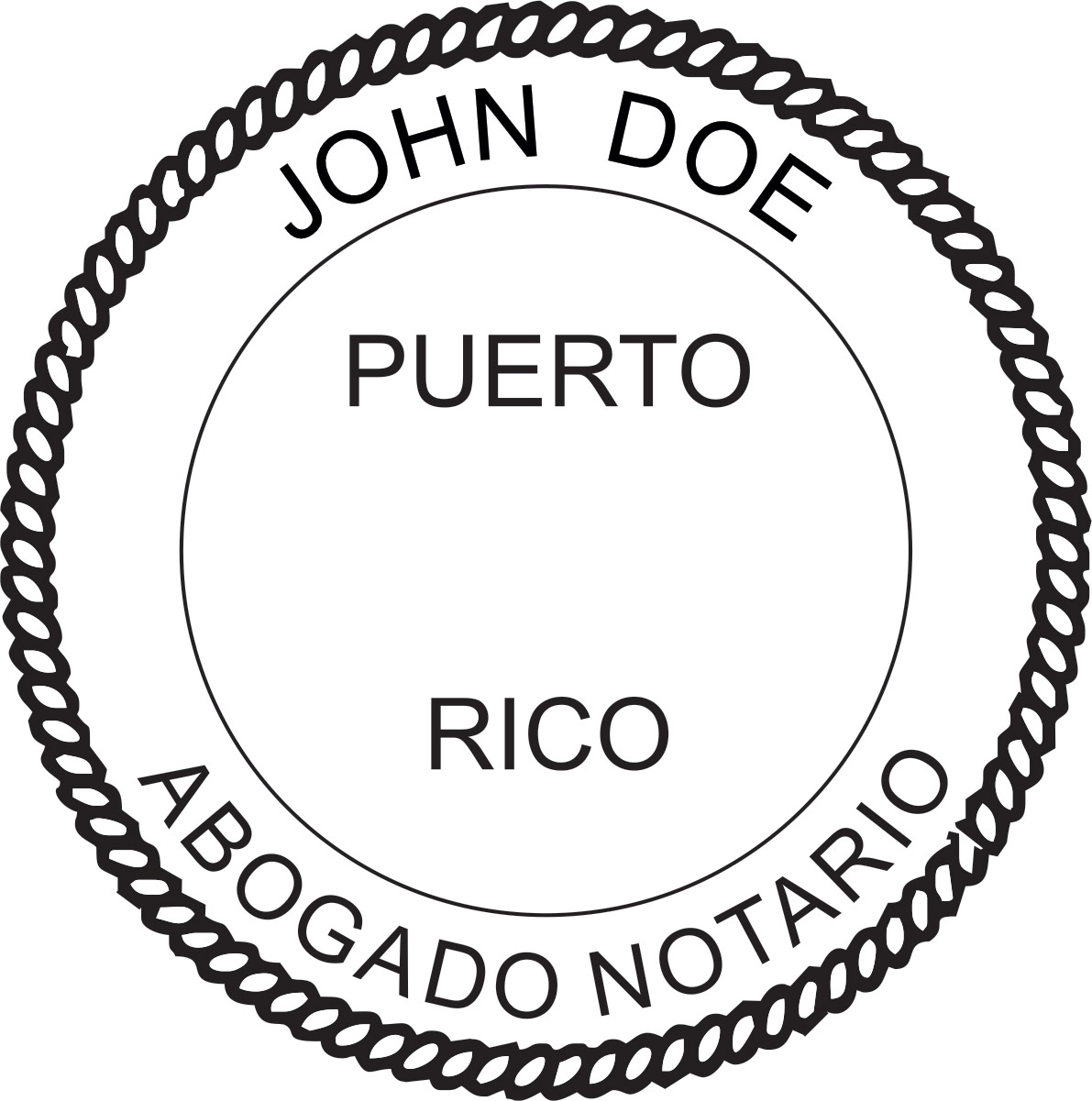 notary seal - wood stamp - puerto rico