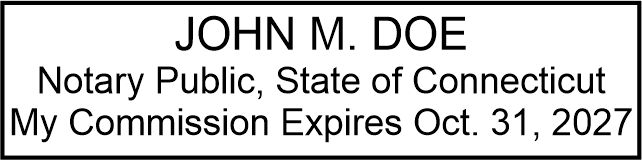 notary wood rectangle - connecticut