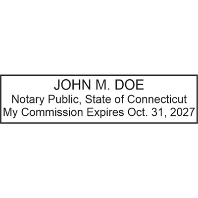 Notary Wood Rectangle - Connecticut
