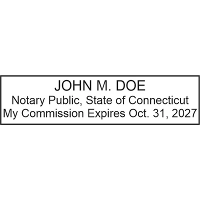 Notary Wood Rectangle - Connecticut