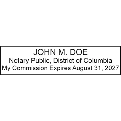 Notary Wood Rectangle -District Of Columbia