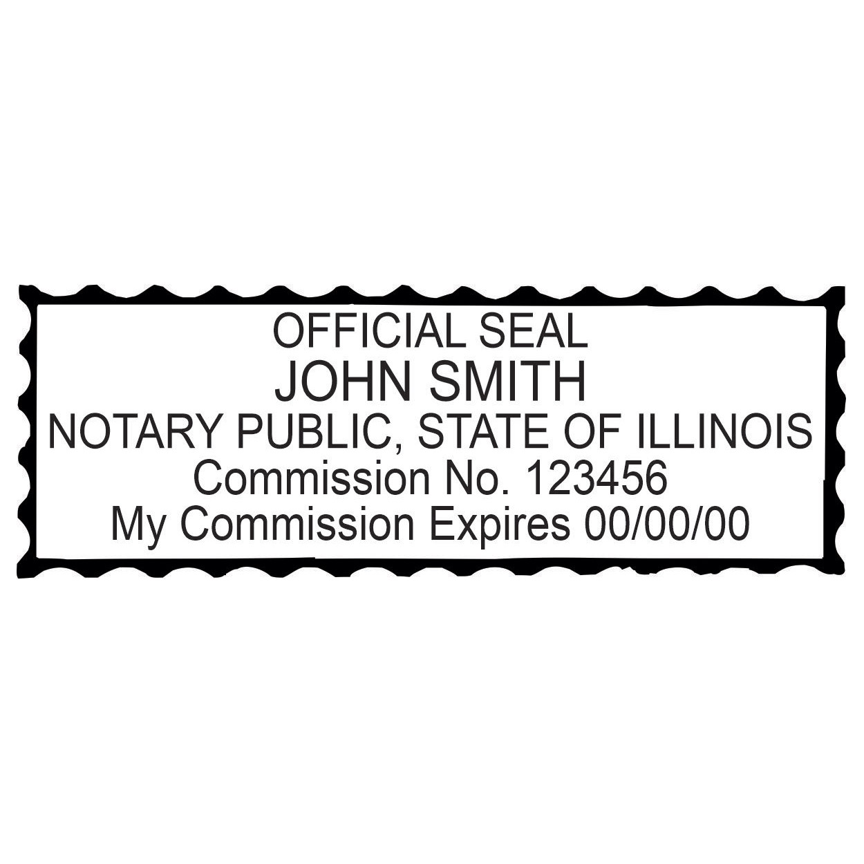 notary wood rectangle - illinois