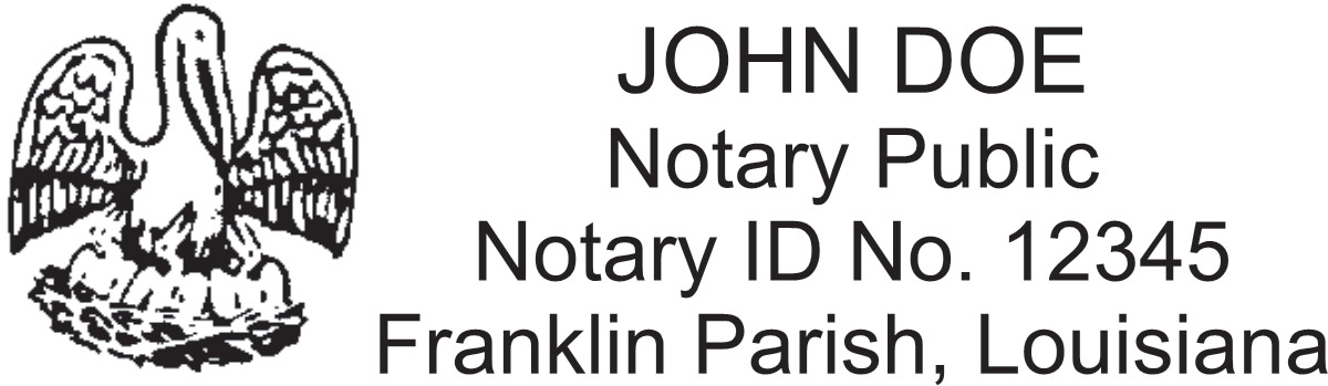 notary wood rectangle - louisiana