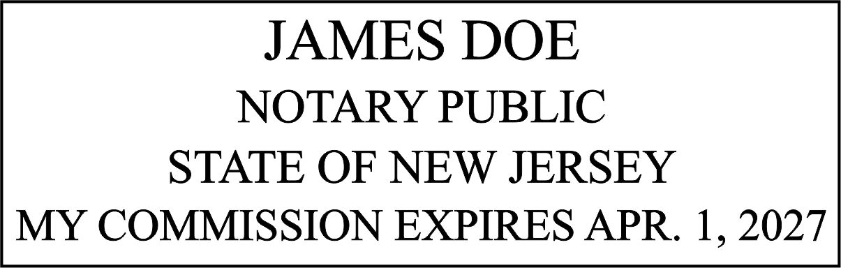 notary wood rectangle - new jersey