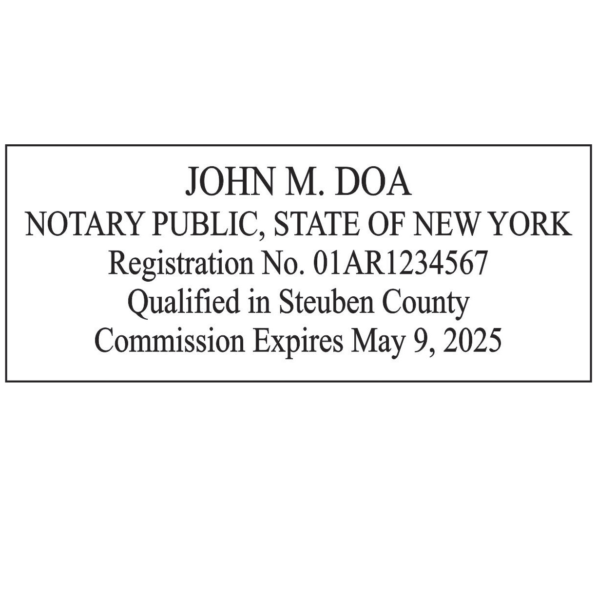 notary wood rectangle - new york