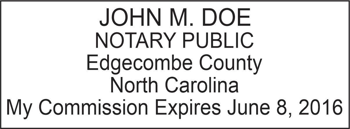 notary wood rectangle - north carolina