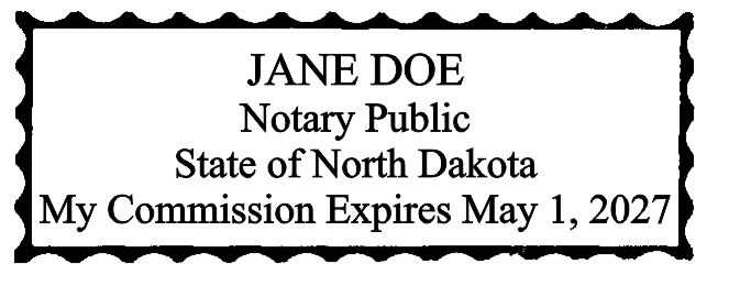 notary stamp - trodat 4913 - north dakota