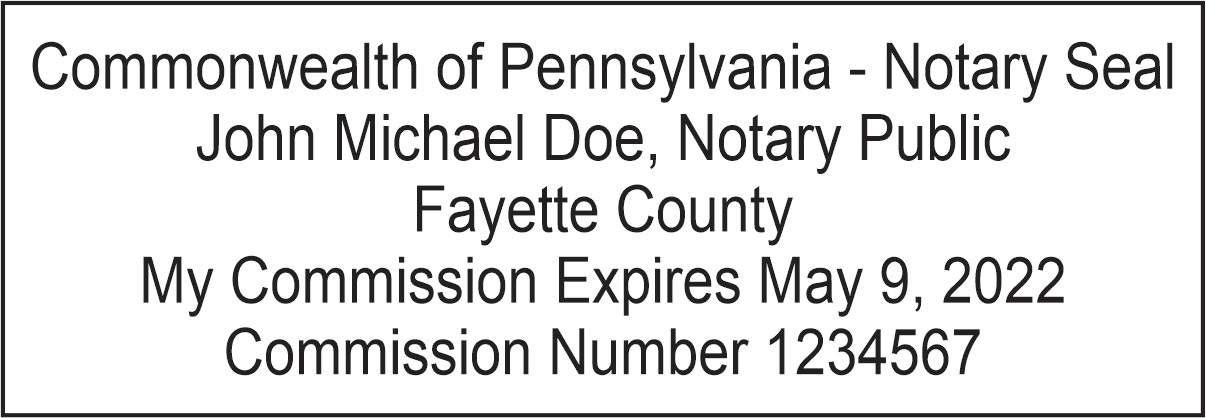 notary pocket stamp 2773 - pennsylvania