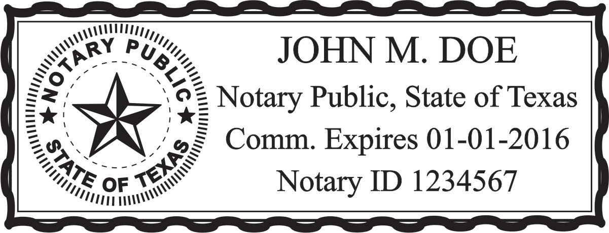 notary stamp - ml165 pre-inked stamp - texas