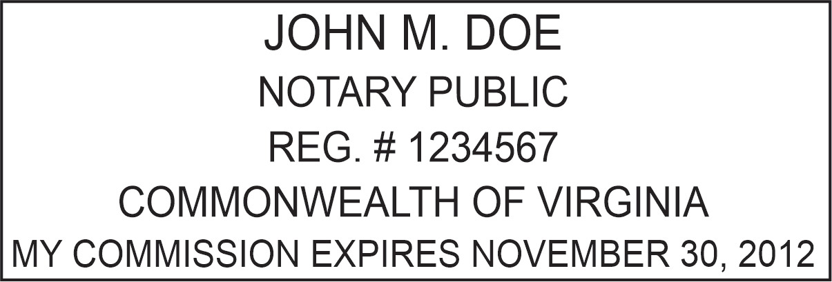 Notary Wood Rectangle - Virginia