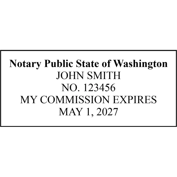 Notary Wood Rectangle - Washington