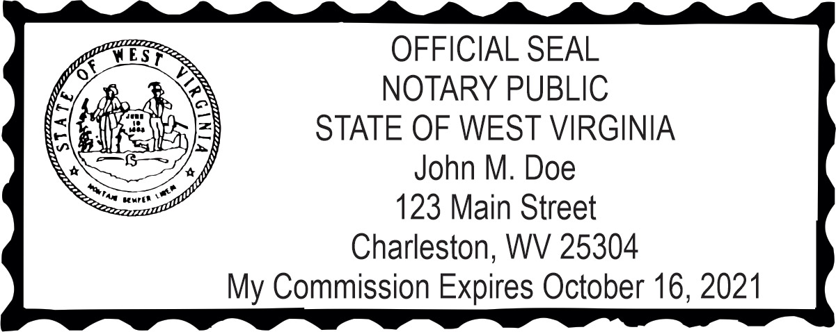 notary pocket stamp 2773 - west virginia