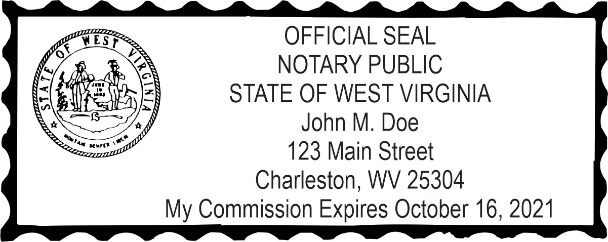 Notary Wood Rectangle - West Virginia