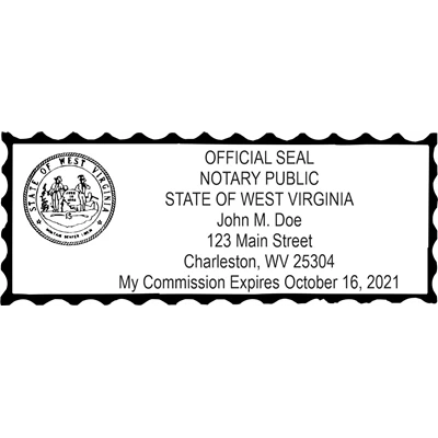 Notary Wood Rectangle - West Virginia