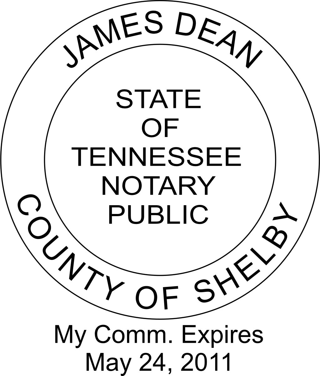 notary seal - desk top style - tennessee