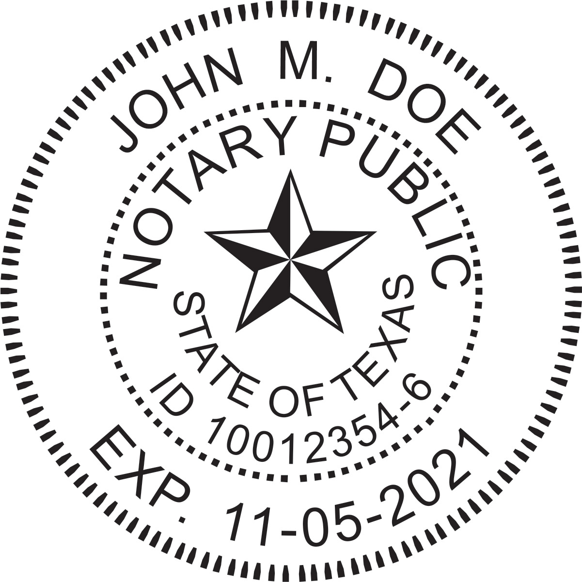 Notary Seal - Pre-Inked Stamp - Texas