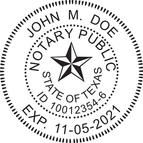 Notary Seal - Wood Stamp - Texas