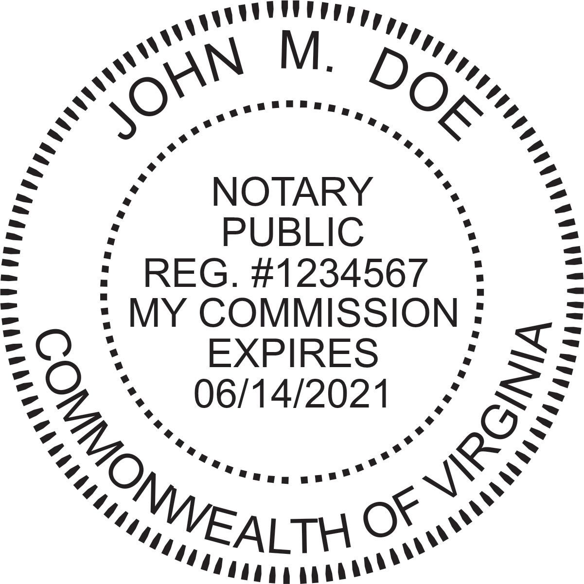 notary seal - pre-inked stamp - virginia