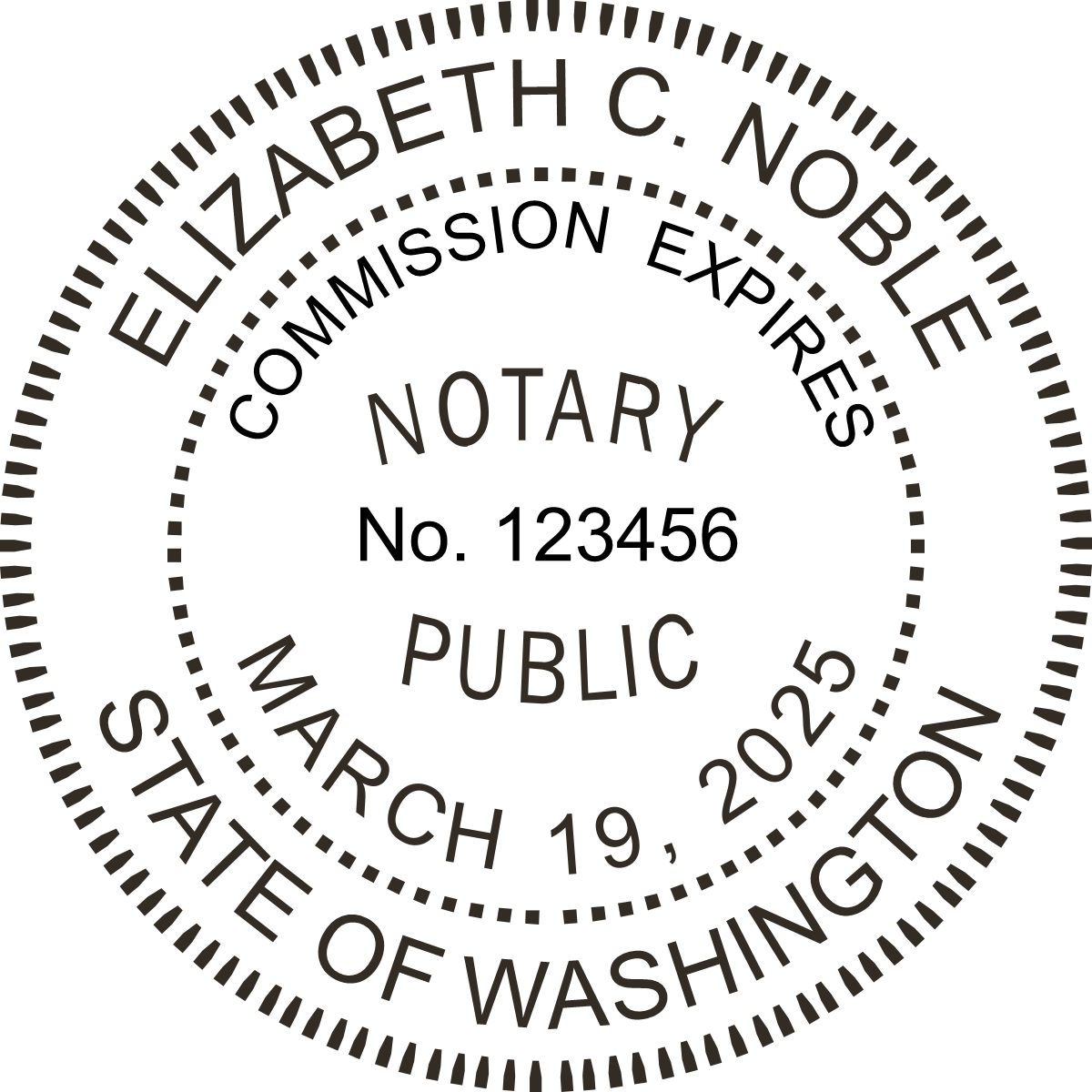 notary seal - pre-inked stamp - washington