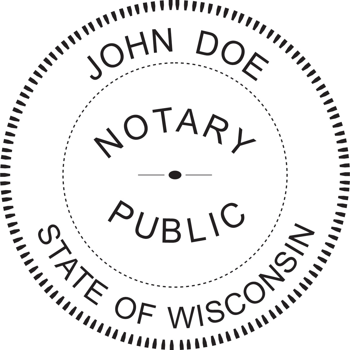 notary seal - wood stamp - wisconsin