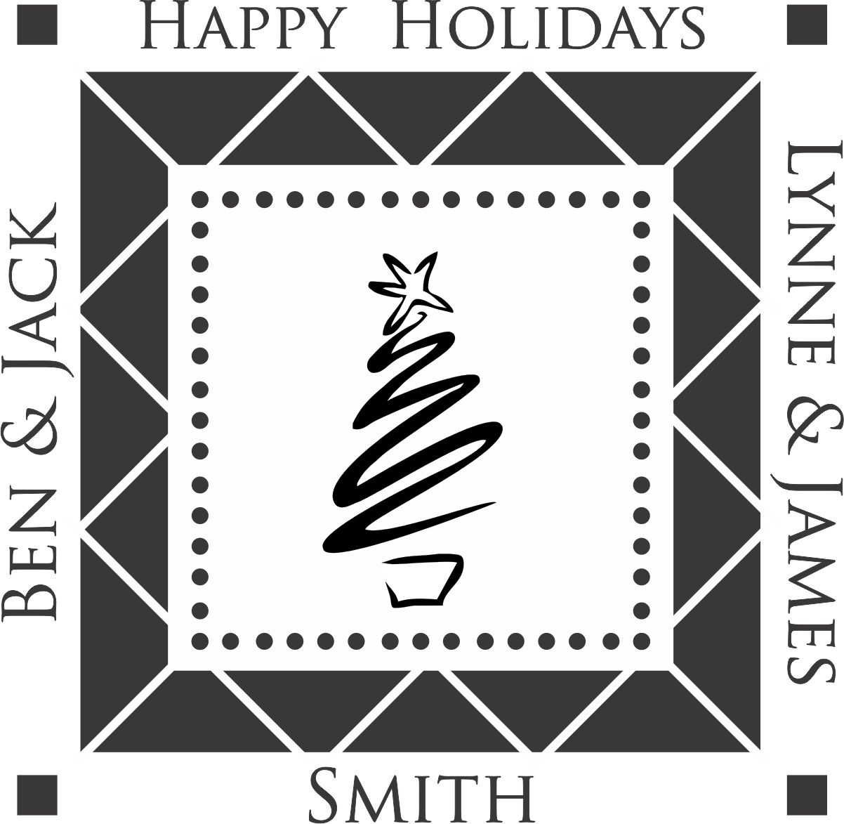 holiday monogram stamp - hms1 - sc