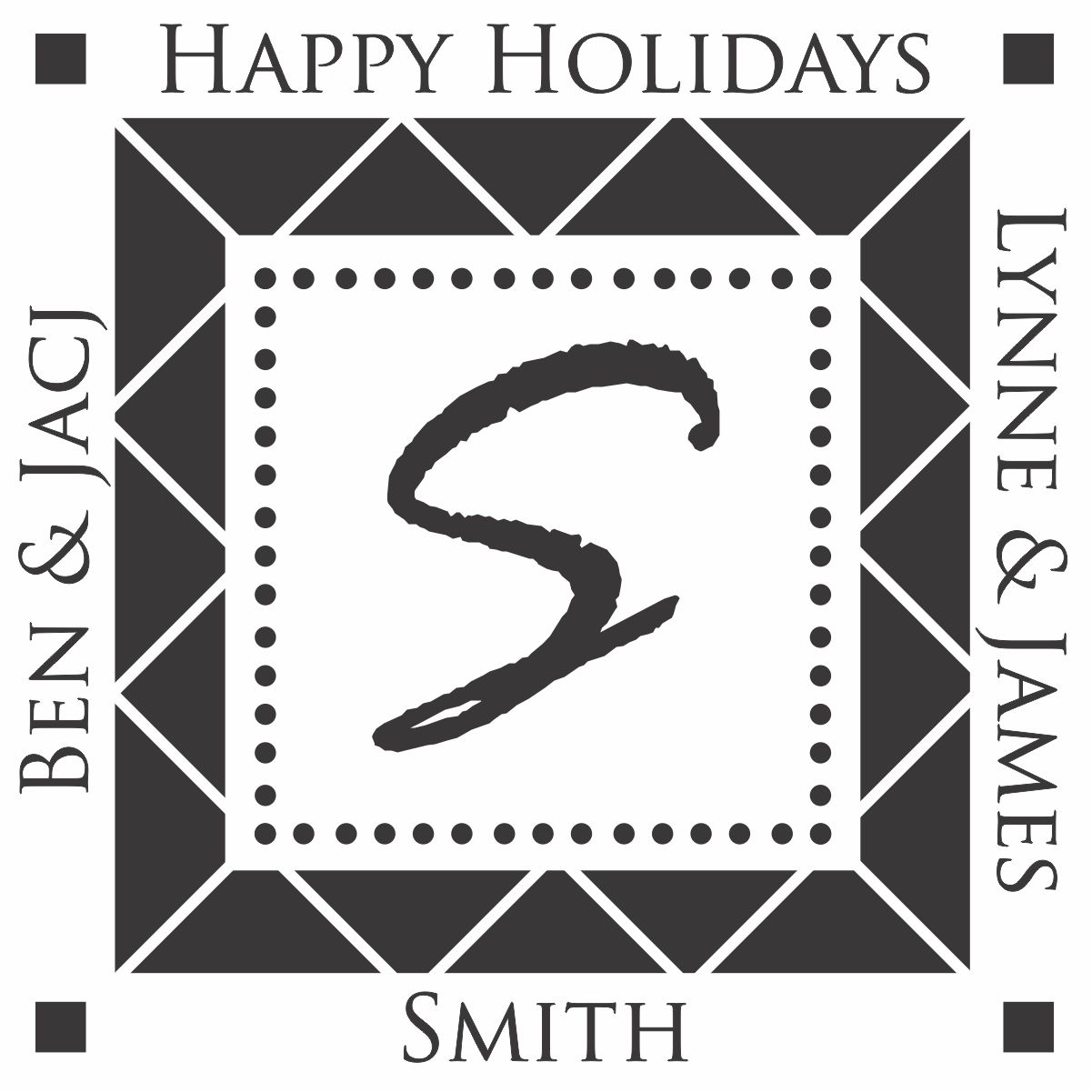 holiday monogram stamp - hms2 - sc