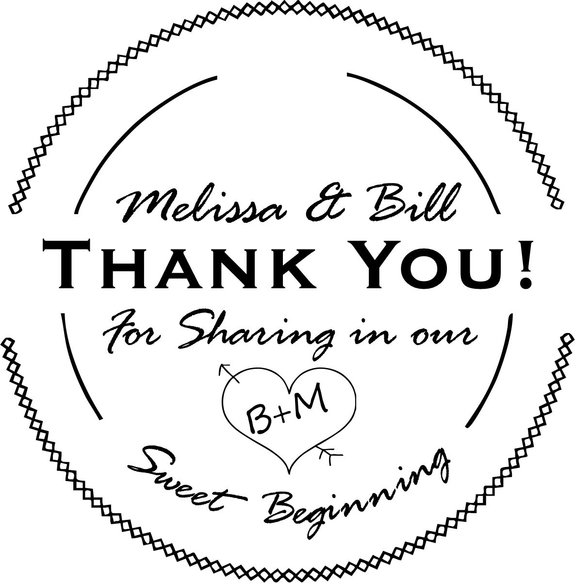 wedding stamp - thank you large - 11b