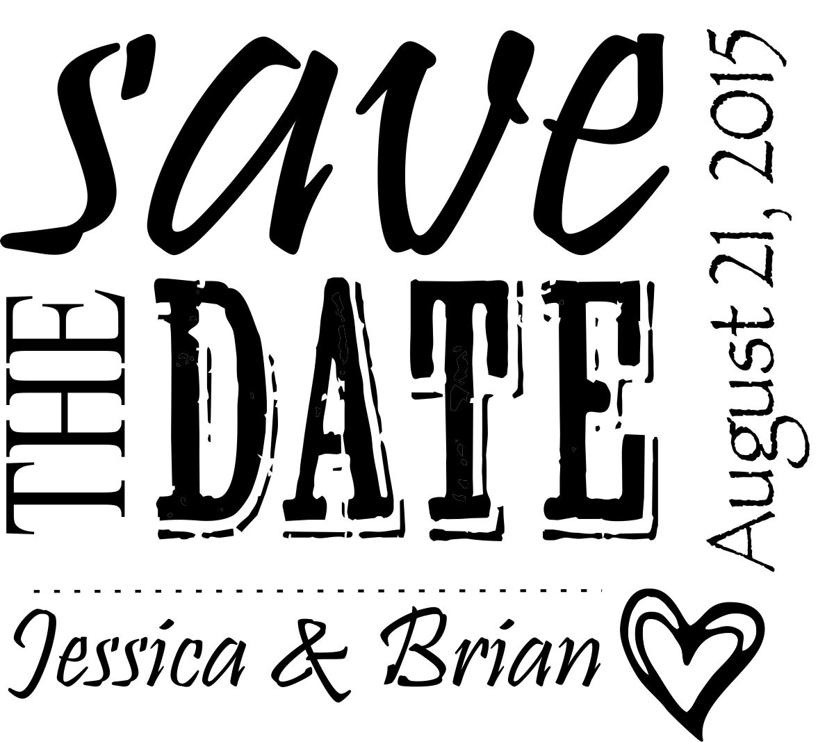 save the date stamp large - 1a