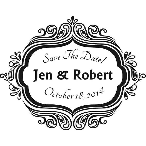 1A SAVE THE DATE Stamp - Large, Wood Handle, Custom
