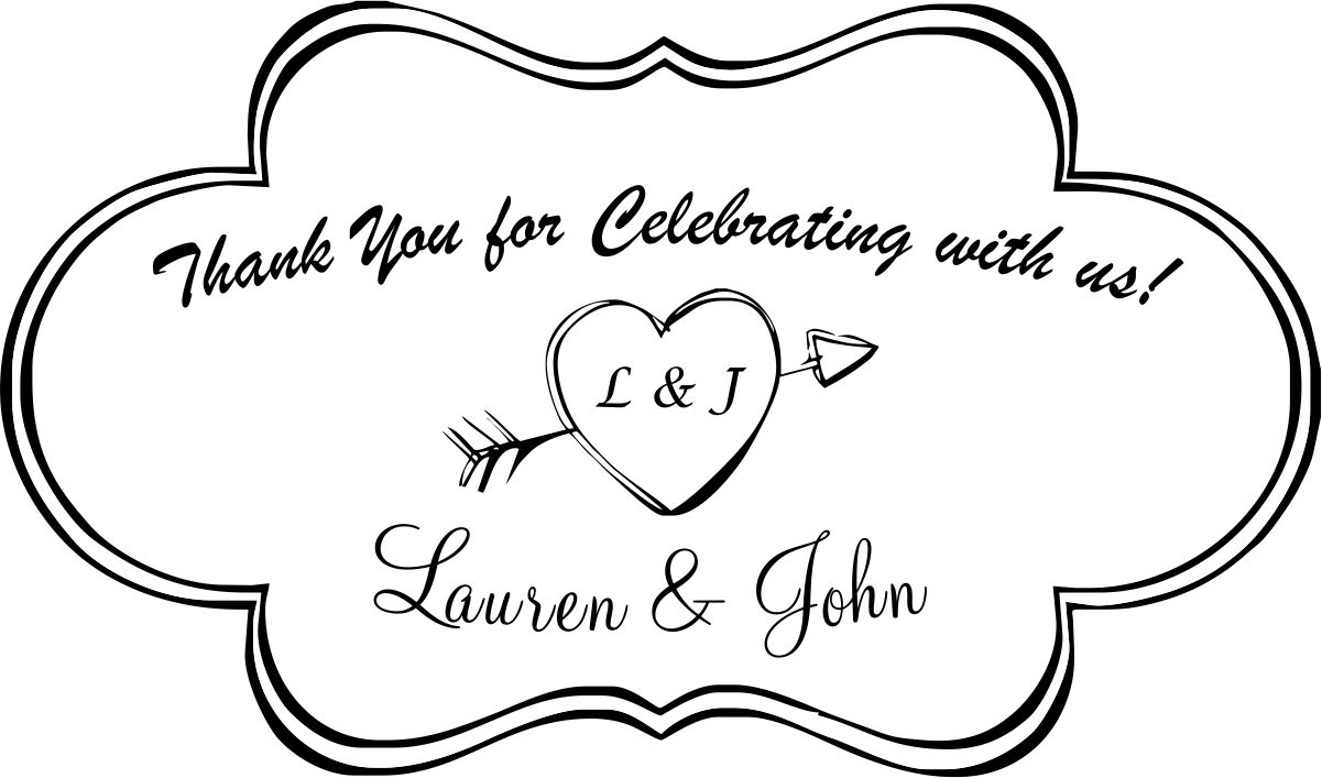 wedding stamp - thank you large - 6b